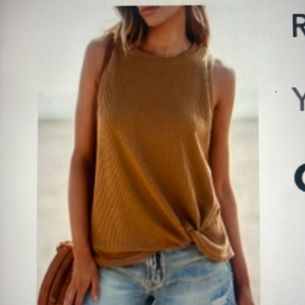 CUPSHE ribbed twist tank top
